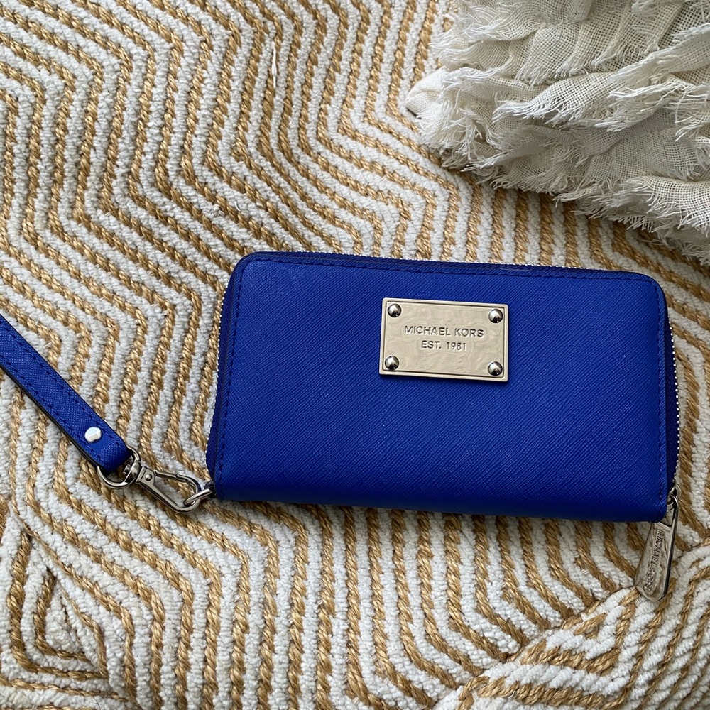 Michael Kors royal blue wallet/wristlet